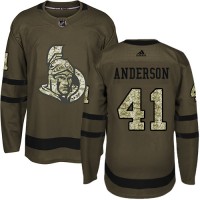 Adidas Ottawa Senators #41 Craig Anderson Green Salute to Service Stitched Youth NHL Jersey