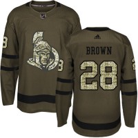 Adidas Ottawa Senators #28 Connor Brown Green Salute to Service Stitched Youth NHL Jersey