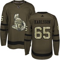 Adidas Ottawa Senators #65 Erik Karlsson Green Salute to Service Stitched Youth NHL Jersey