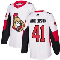 Adidas Ottawa Senators #41 Craig Anderson White Road Authentic Stitched Youth NHL Jersey