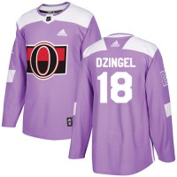 Adidas Ottawa Senators #18 Ryan Dzingel Purple Authentic Fights Cancer Stitched Youth NHL Jersey