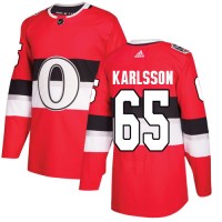 Adidas Ottawa Senators #65 Erik Karlsson Red Authentic 2017 100 Classic Stitched Youth NHL Jersey