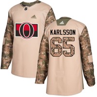 Adidas Ottawa Senators #65 Erik Karlsson Camo Authentic 2017 Veterans Day Stitched Youth NHL Jersey