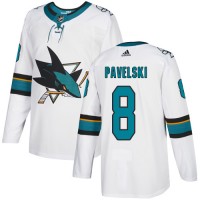 Adidas San Jose Sharks #8 Joe Pavelski White Road Authentic Stitched Youth NHL Jersey