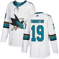 Adidas San Jose Sharks #19 Joe Thornton White Road Authentic Stitched Youth NHL Jersey