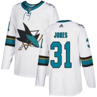 Adidas San Jose Sharks #31 Martin Jones White Road Authentic Stitched Youth NHL Jersey
