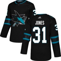 Adidas San Jose Sharks #31 Martin Jones Black Alternate Authentic Stitched Youth NHL Jersey