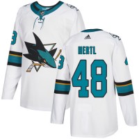 Adidas San Jose Sharks #48 Tomas Hertl White Road Authentic Stitched Youth NHL Jersey