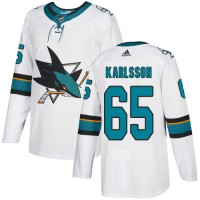 Adidas San Jose Sharks #65 Erik Karlsson White Road Authentic Stitched Youth NHL Jersey