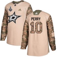 Adidas Dallas Stars #10 Corey Perry Camo Authentic 2017 Veterans Day Youth 2020 Stanley Cup Final Stitched NHL Jersey