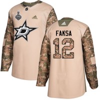 Adidas Dallas Stars #12 Radek Faksa Camo Authentic 2017 Veterans Day Youth 2020 Stanley Cup Final Stitched NHL Jersey