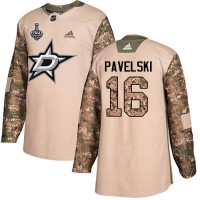 Adidas Dallas Stars #16 Joe Pavelski Camo Authentic 2017 Veterans Day Youth 2020 Stanley Cup Final Stitched NHL Jersey