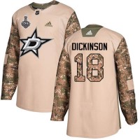Adidas Dallas Stars #18 Jason Dickinson Camo Authentic 2017 Veterans Day Youth 2020 Stanley Cup Final Stitched NHL Jersey