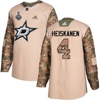 Adidas Dallas Stars #4 Miro Heiskanen Camo Authentic 2017 Veterans Day Youth 2020 Stanley Cup Final Stitched NHL Jersey