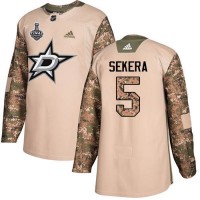 Adidas Dallas Stars #5 Andrej Sekera Camo Authentic 2017 Veterans Day Youth 2020 Stanley Cup Final Stitched NHL Jersey