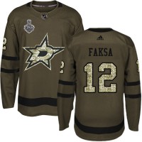Adidas Dallas Stars #12 Radek Faksa Green Salute to Service Youth 2020 Stanley Cup Final Stitched NHL Jersey