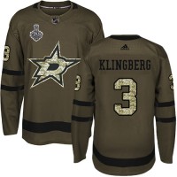 Adidas Dallas Stars #3 John Klingberg Green Salute to Service Youth 2020 Stanley Cup Final Stitched NHL Jersey