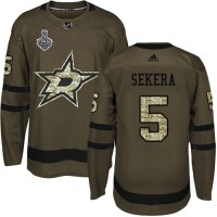 Adidas Dallas Stars #5 Andrej Sekera Green Salute to Service Youth 2020 Stanley Cup Final Stitched NHL Jersey