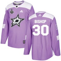 Adidas Dallas Stars #30 Ben Bishop Purple Authentic Fights Cancer Youth 2020 Stanley Cup Final Stitched NHL Jersey