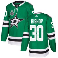 Adidas Dallas Stars #30 Ben Bishop Green Home Authentic Youth 2020 Stanley Cup Final Stitched NHL Jersey