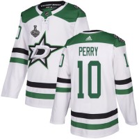 Adidas Dallas Stars #10 Corey Perry White Road Authentic Youth 2020 Stanley Cup Final Stitched NHL Jersey