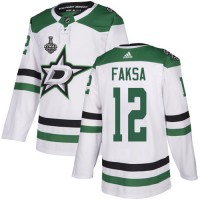 Adidas Dallas Stars #12 Radek Faksa White Road Authentic Youth 2020 Stanley Cup Final Stitched NHL Jersey