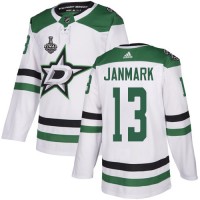 Adidas Dallas Stars #13 Mattias Janmark White Road Authentic Youth 2020 Stanley Cup Final Stitched NHL Jersey