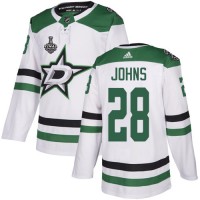 Adidas Dallas Stars #28 Stephen Johns White Road Authentic Youth 2020 Stanley Cup Final Stitched NHL Jersey