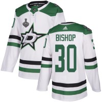 Adidas Dallas Stars #30 Ben Bishop White Road Authentic Youth 2020 Stanley Cup Final Stitched NHL Jersey