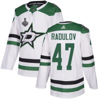 Adidas Dallas Stars #47 Alexander Radulov White Road Authentic Youth 2020 Stanley Cup Final Stitched NHL Jersey