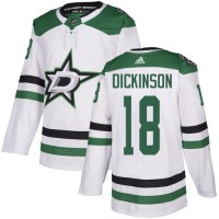 Adidas Dallas Stars #18 Jason Dickinson White Road Authentic Youth Stitched NHL Jersey