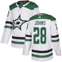 Adidas Dallas Stars #28 Stephen Johns White Road Authentic Youth Stitched NHL Jersey