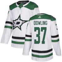 Adidas Dallas Stars #37 Justin Dowling White Road Authentic Youth Stitched NHL Jersey