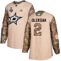 Adidas Dallas Stars #2 Jamie Oleksiak Camo Authentic 2017 Veterans Day Youth 2020 Stanley Cup Final Stitched NHL Jersey