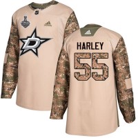 Adidas Dallas Stars #55 Thomas Harley Camo Authentic 2017 Veterans Day Youth 2020 Stanley Cup Final Stitched NHL Jersey