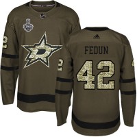 Adidas Dallas Stars #42 Taylor Fedun Green Salute to Service Youth 2020 Stanley Cup Final Stitched NHL Jersey