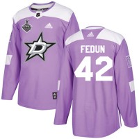 Adidas Dallas Stars #42 Taylor Fedun Purple Authentic Fights Cancer Youth 2020 Stanley Cup Final Stitched NHL Jersey