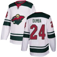 Adidas Minnesota Wild #24 Matt Dumba White Road Authentic Stitched Youth NHL Jersey