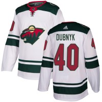 Adidas Minnesota Wild #40 Devan Dubnyk White Road Authentic Stitched Youth NHL Jersey