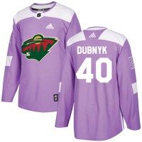 Adidas Minnesota Wild #40 Devan Dubnyk Purple Authentic Fights Cancer Stitched Youth NHL Jersey