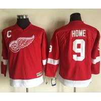 Detroit Red Wings #9 Gordie Howe Red CCM Throwback Stitched Youth NHL Jersey