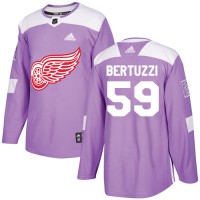 Adidas Detroit Red Wings #59 Tyler Bertuzzi Purple Authentic Fights Cancer Stitched Youth NHL Jersey