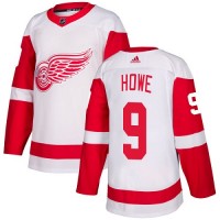 Adidas Detroit Red Wings #9 Gordie Howe White Road Authentic Stitched Youth NHL Jersey