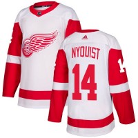Adidas Detroit Red Wings #14 Gustav Nyquist White Road Authentic Stitched Youth NHL Jersey