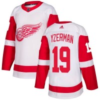 Adidas Detroit Red Wings #19 Steve Yzerman White Road Authentic Stitched Youth NHL Jersey