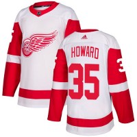 Adidas Detroit Red Wings #35 Jimmy Howard White Road Authentic Stitched Youth NHL Jersey