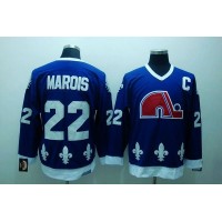 Quebec Nordiques #22 Mario Marois Stitched CCM Throwback Blue NHL Jersey