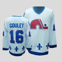 Quebec Nordiques #16 Michel Goulet Stitched CCM Throwback White NHL Jersey