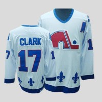 Quebec Nordiques #17 Wendel Clark Stitched CCM Throwback White NHL Jersey