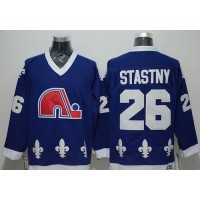 Quebec Nordiques #26 Peter Stastny Blue CCM Throwback Stitched NHL Jersey